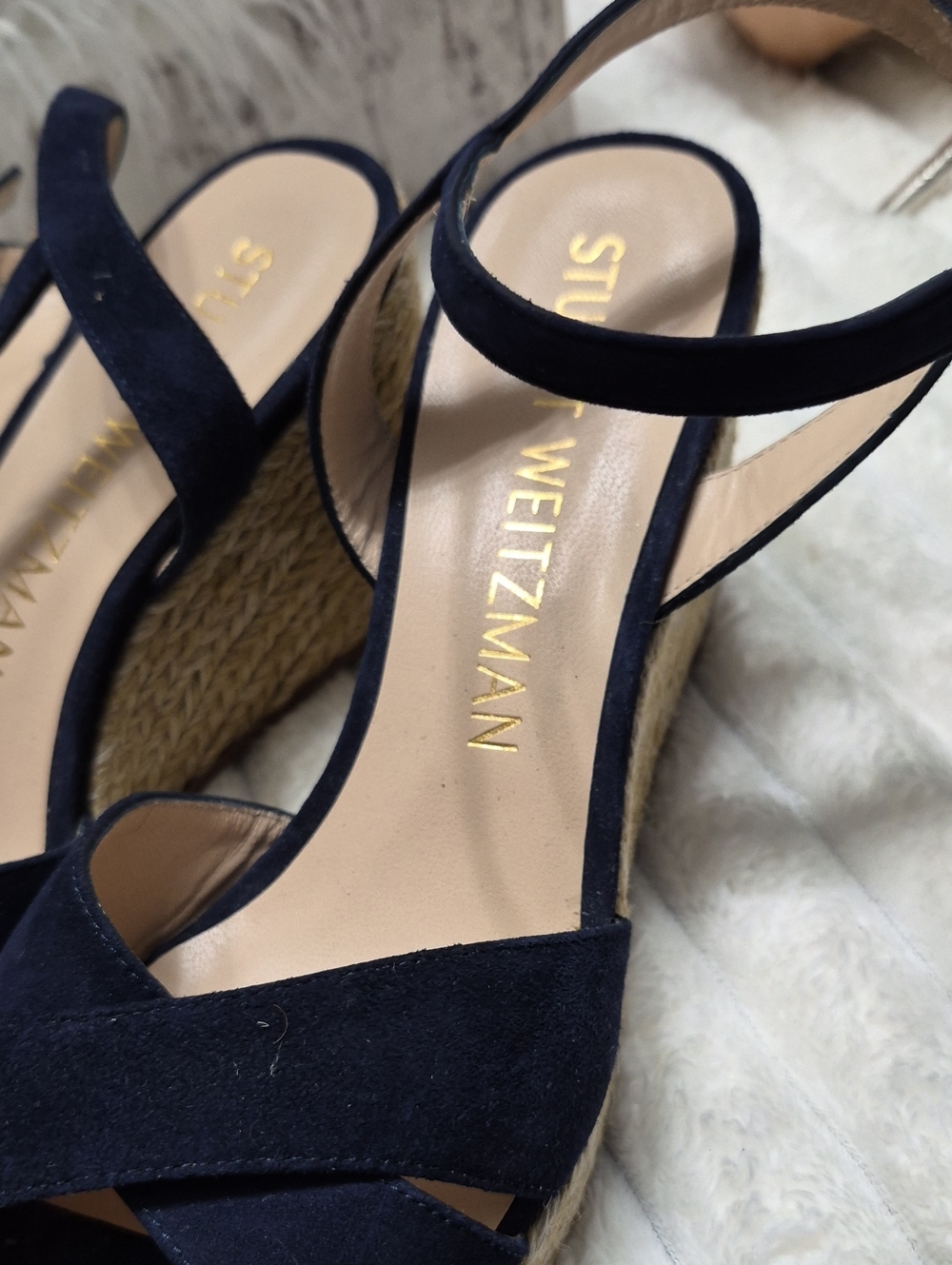 Stuart Weitzman's Dayna espadrille wedges Sandals Women's Sz 9 $425 New - Picture 5 of 9